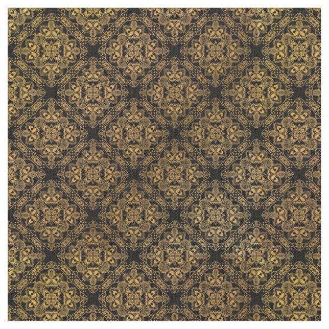Tissu Motif de médaillon Gold Damask (Fermer)