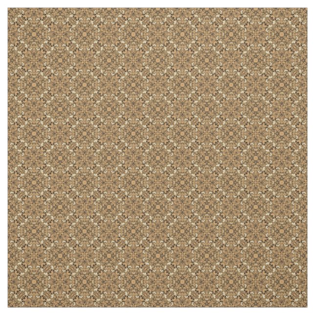 Tissu Motif de médaillons d'or et de crème (Échantillon)