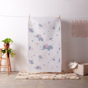 Tissu Motif de mignons éléphants de caricature