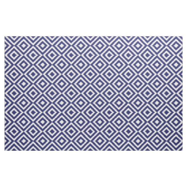 Tissu Motif de mosaïque Carré Hip Dark Blue Ikat Diamond (Fat Quarter)