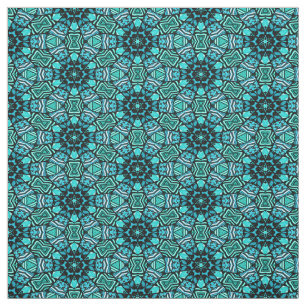 Tissu Motif de mosaïque orientale Turquoise rétro