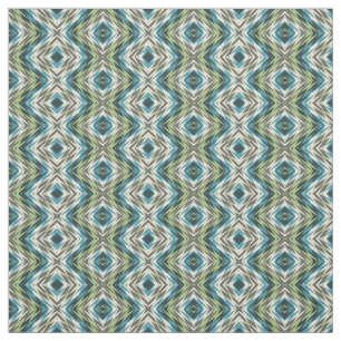 Tissu Motif de mosaïque Turquoise bleu vert citron vert