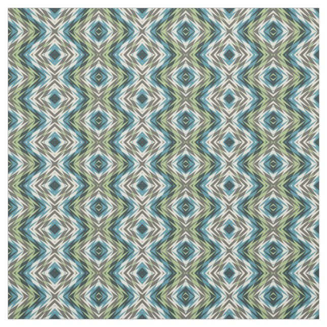 Tissu Motif de mosaïque Turquoise bleu vert citron vert  (Échantillon)