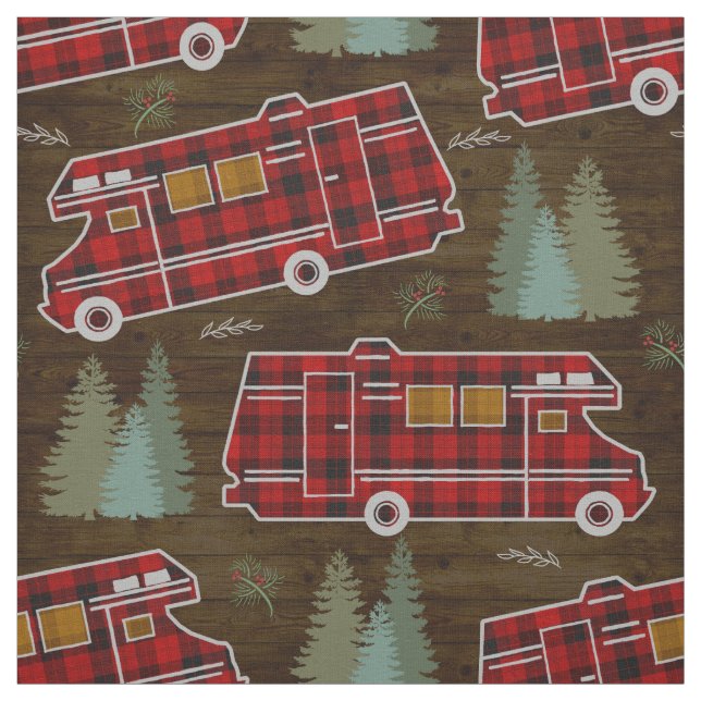 Tissu Motif de Motorhome rv Camper Travel Van Rustic (Échantillon)