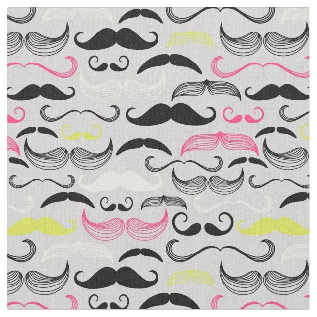 Tissu Motif de moustache, rétro style (Fermer)