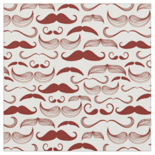 Tissu Motif de moustache, rétro style 3
