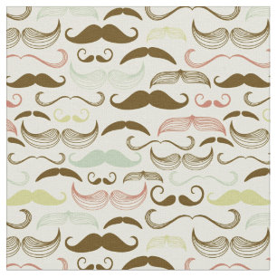 Tissu Motif de moustache, rétro style 4