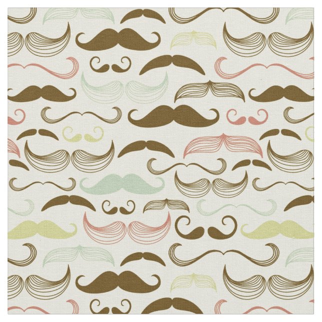 Tissu Motif de moustache, rétro style 4 (Fermer)