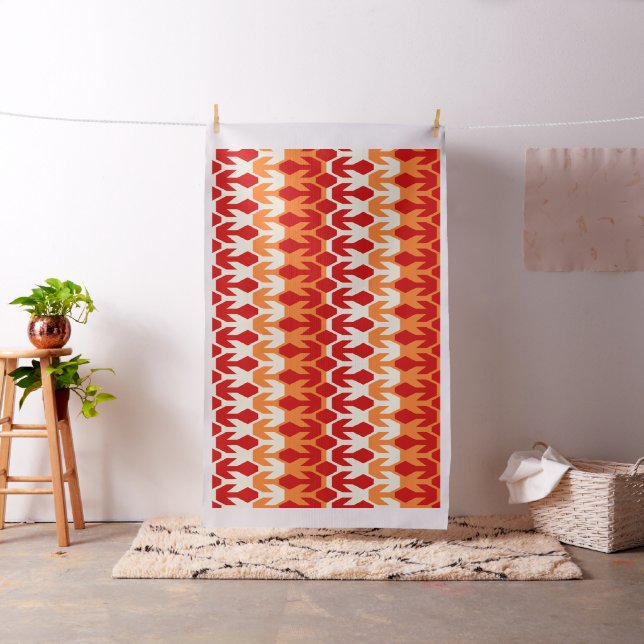 Tissu Motif de navire rouge et de flèche jaune (In Situ)