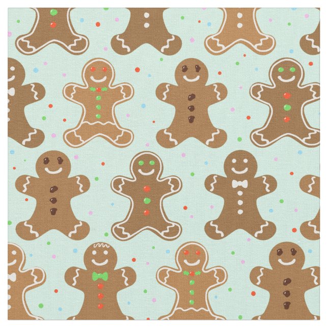 Tissu Motif de Noël Hommes Gingerbread (Fermer)