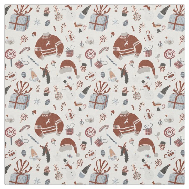 Tissu Motif de Noël rétro (Échantillon)