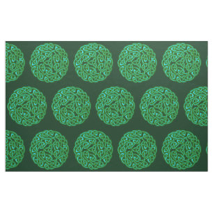 Tissu Motif de noeud celtique traditionnel de vert vert