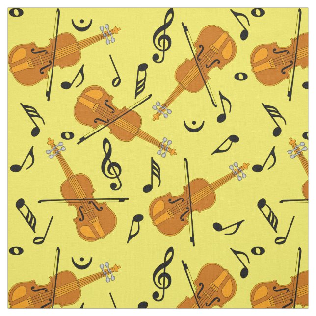 Tissu Motif de notes de musique violon (Échantillon)