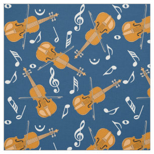Tissu Motif de notes de musique violon