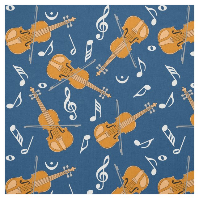Tissu Motif de notes de musique violon (Échantillon)