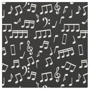 Tissu Motif de notes musicales
