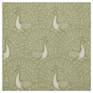 Tissu motif de paon