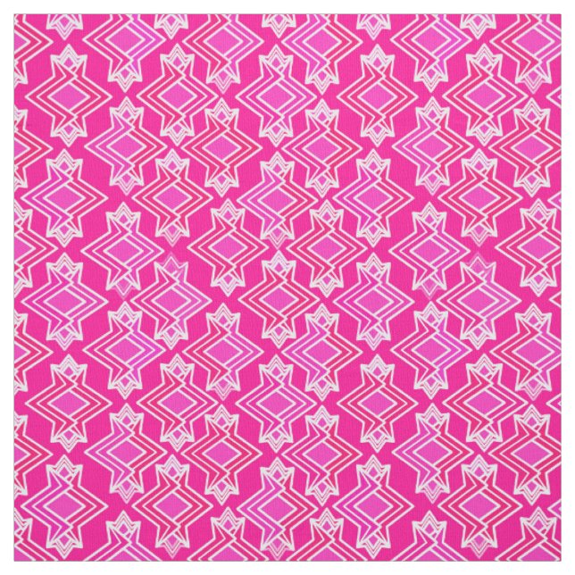 Tissu Motif de papier peint d'art déco, rose de fuchsia (Échantillon)