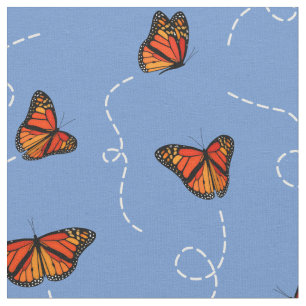 Tissu motif de papillons émiettés