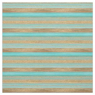 Tissu Motif de Parties scintillant d'or Turquoise Faux