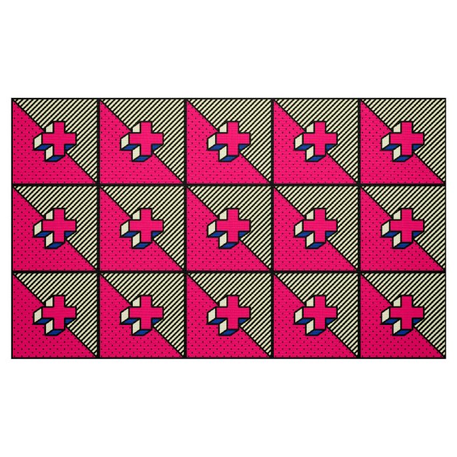 Tissu Motif de patchs Neo-Memphis - Signal Cross/Plus (Fat Quarter)