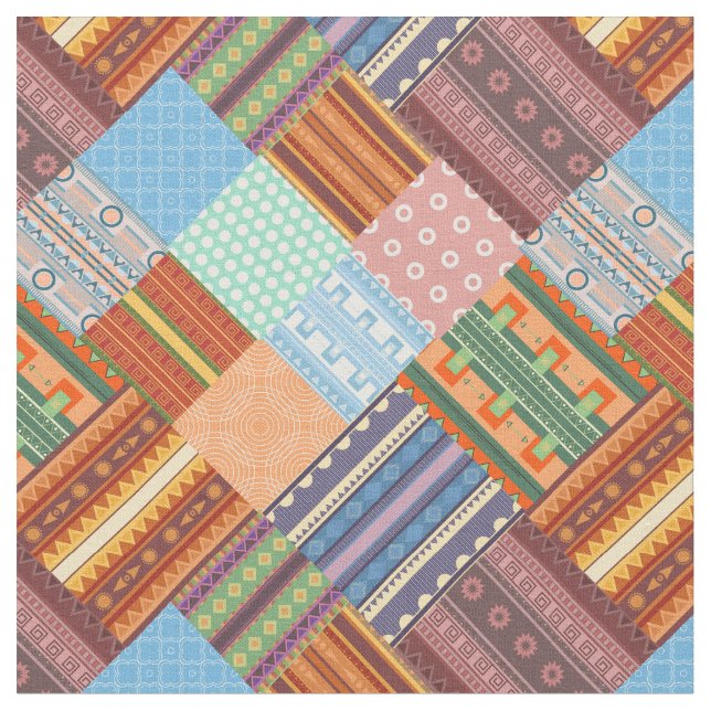 Tissu Motif de patchwork tribal confortable (Fermer)