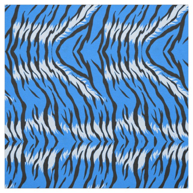 Tissu Motif de peau d'animal Tigre Bleu  (Échantillon)