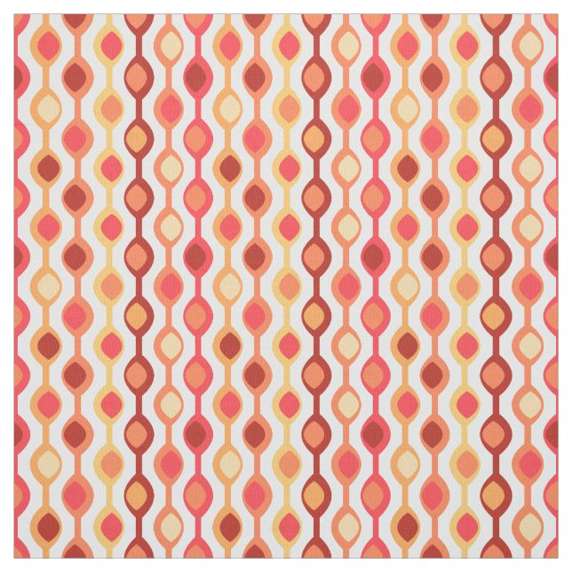 Tissu Motif de perles rétro orange jaune (Échantillon)