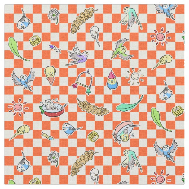 Tissu Motif de perroquet de perruche (Fermer)