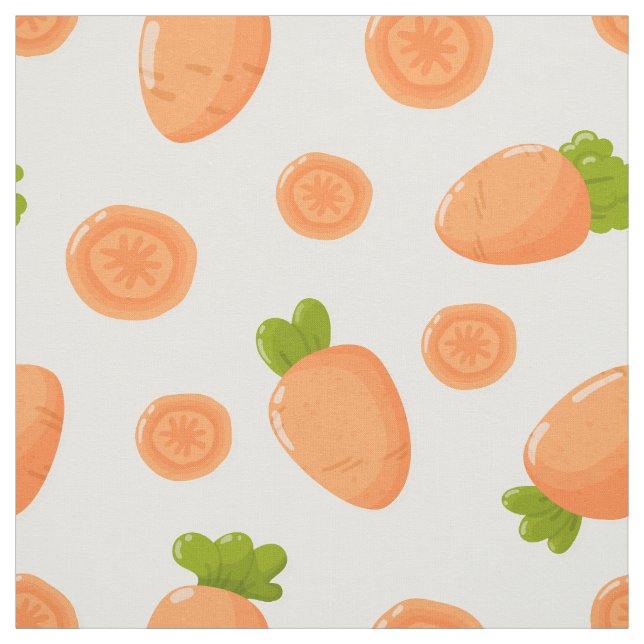 Tissu Motif de petites carottes et tranches (Échantillon)