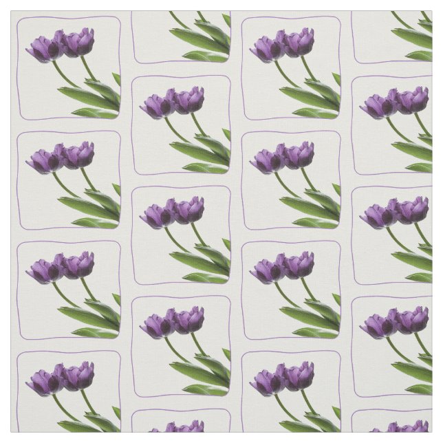 Tissu Motif de photographie florale des tulipes violette (Échantillon)