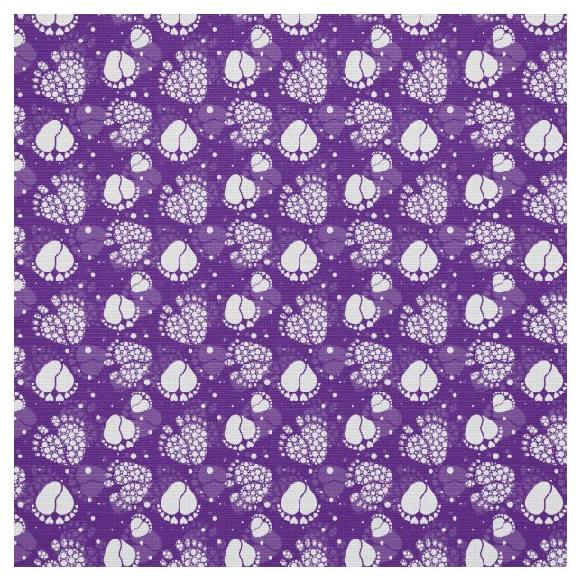 Tissu Motif de pieds et de coeurs de bébé dans la (Échantillon)