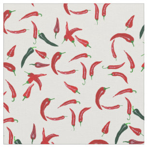 Tissu Motif de piment rouge et vert