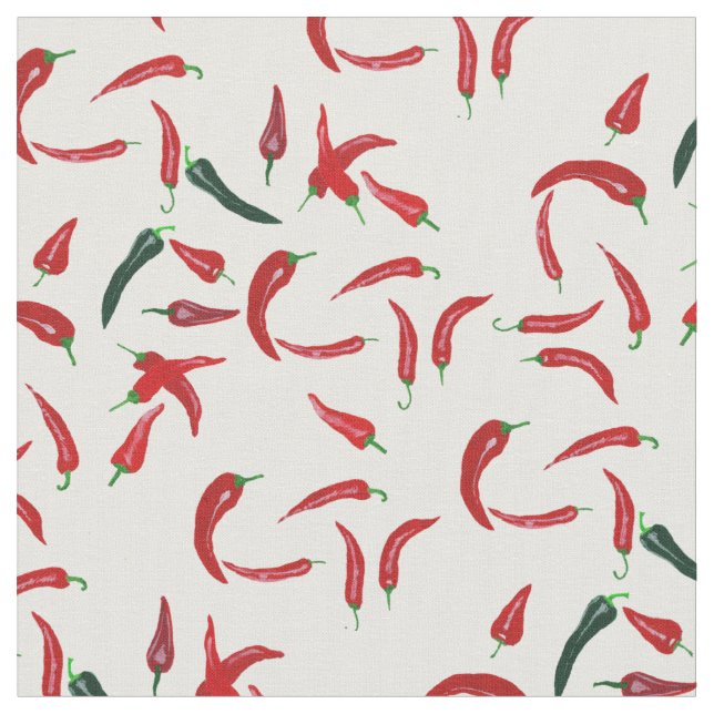 Tissu Motif de piment rouge et vert (Fermer)