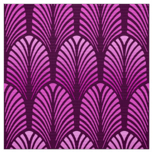 Tissu Motif de plume d'art déco, pourpre d'améthyste