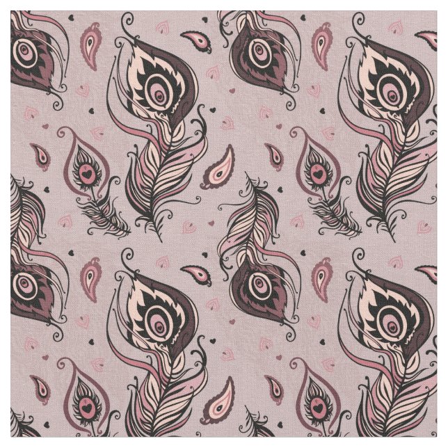 Tissu Motif de plume de paon (Fermer)