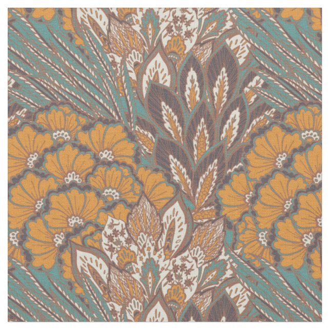 Tissu Motif de plume de paon Abstrait (Fermer)