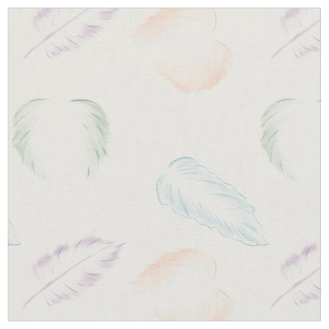 Tissu Motif de plumes pastel clair (Fermer)