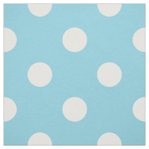 Tissu Motif de point bleu et blanc de polka