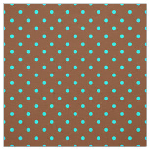 Tissu Motif de point Brown à la mode de polka de bleu d