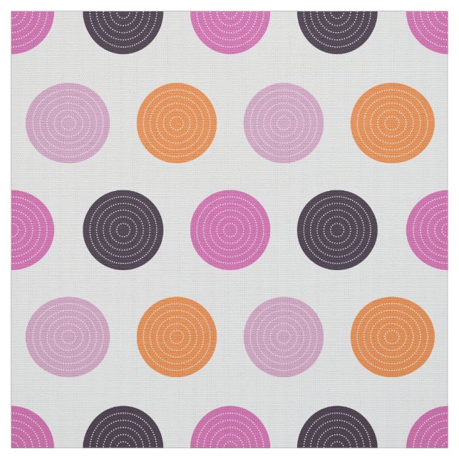 Tissu Motif de point de Polka rose violet orange rétro (Échantillon)