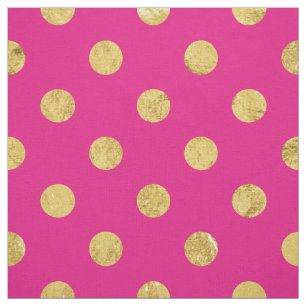 Tissu Motif de point élégant de polka de feuille d'or