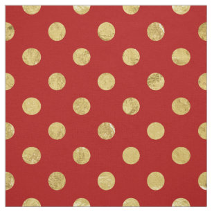 Tissu Motif de point élégant de polka de feuille d'or 