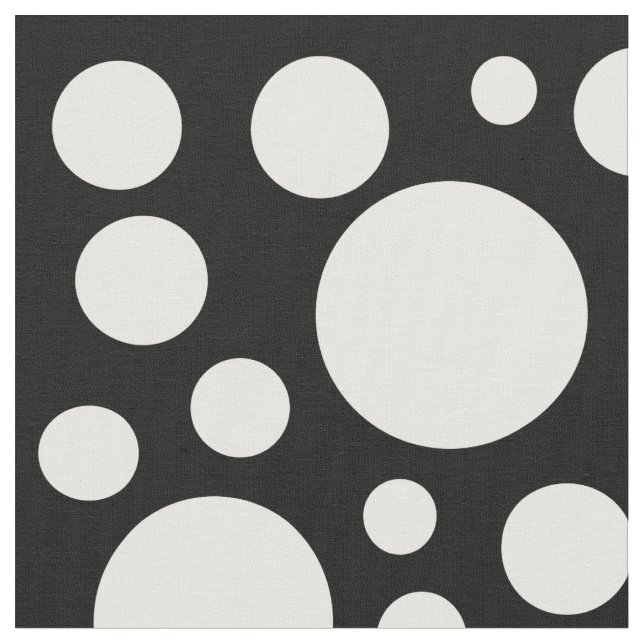 Tissu Motif de point noir et blanc moderne de polka (Fermer)