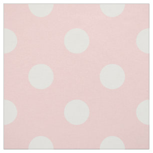 Tissu Motif de point rose et blanc de polka