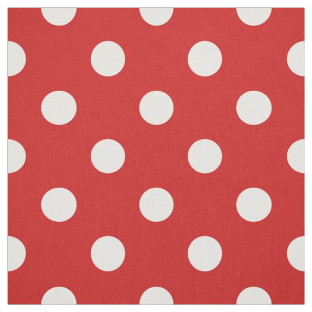 Tissu Motif de point rouge et blanc de polka (Échantillon)