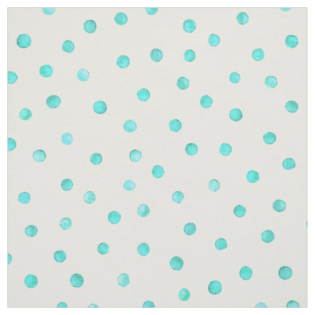 Tissu Motif de points blanc bleu turquoise de confettis (Échantillon)