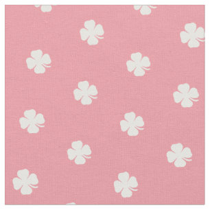 Tissu Motif de points blancs de Clover rose pâle