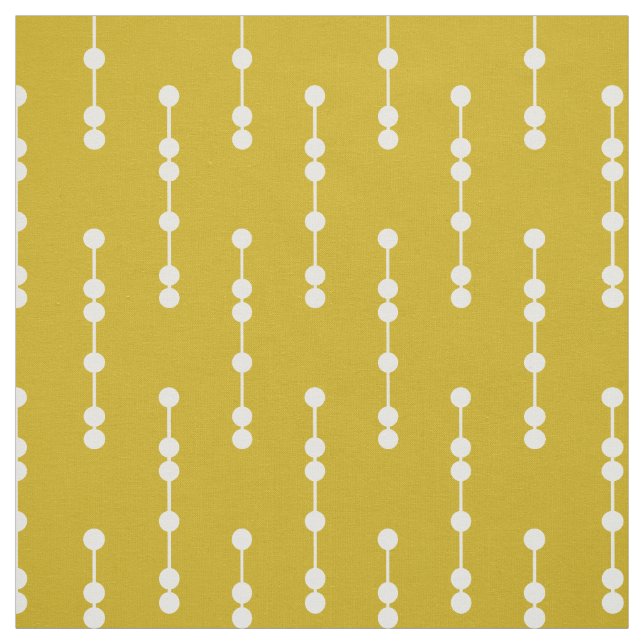 Tissu Motif de points géométrique jaune de moutarde (Échantillon)