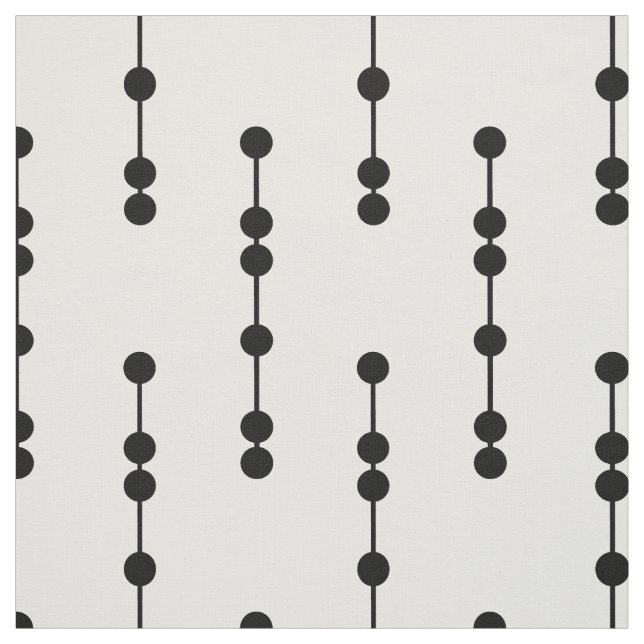 Tissu Motif de points géométrique noir et blanc (Échantillon)